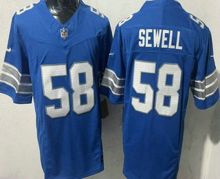 Men's Detroit Lions #58 Penei Sewell Limited Blue FUSE Vapor Jersey