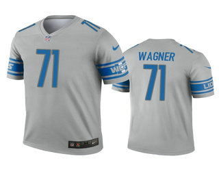Men's Detroit Lions #71 Rick Wagner Gray Inverted Legend Jersey