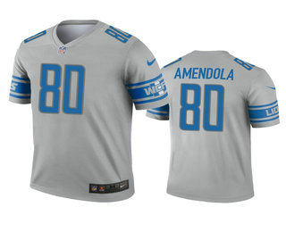 Men's Detroit Lions #80 Danny Amendola Gray Inverted Legend Jersey