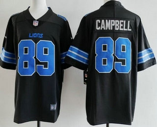 Men's Detroit Lions #89 Dan Campbell Limited Black Vapor Jersey