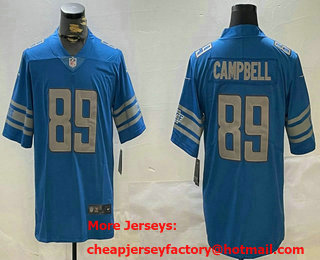 Men's Detroit Lions #89 Dan Campbell Limited Blue Vapor Jersey