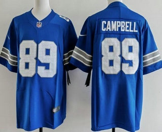Men's Detroit Lions #89 Dan Campbell Limited Blue Vapor Jersey