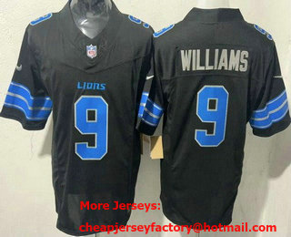 Men's Detroit Lions #9 Jameson Williams Limited Black FUSE Vapor Jersey