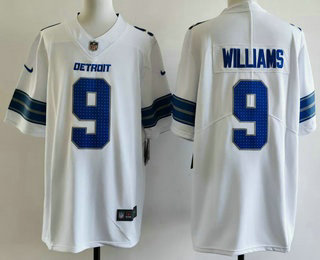 Men's Detroit Lions #9 Jameson Williams Limited White Vapor Jersey