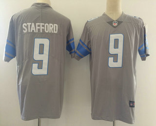 Men's Detroit Lions #9 Matthew Stafford Steel Gray 2017 Color Rush Stitched NFL Nike Limited Jersey
