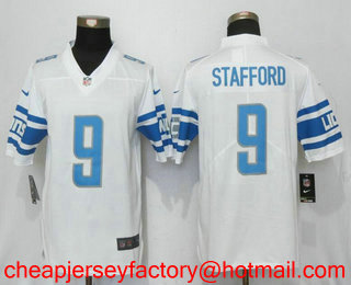 Men's Detroit Lions #9 Matthew Stafford White 2017 Vapor Untouchable Stitched NFL Nike Limited Jersey