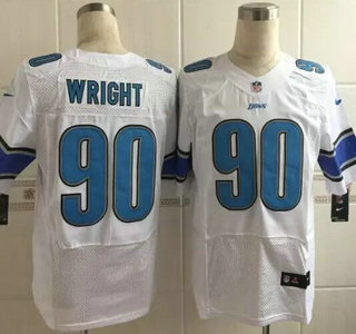 Men's Detroit Lions #90 Gabe Wright Nike White Elite Jersey
