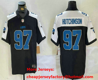 Men's Detroit Lions #97 Aidan Hutchinson Black Thanksgiving FUSE 2024 Vapor Limited Stitched Jersey