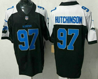Men's Detroit Lions #97 Aidan Hutchinson Limited Black Thanksgiving FUSE Vapor Jersey