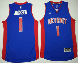 Men's Detroit Pistons #1 Reggie Jackson Blue Stitched NBA Revolution 30 Swingman Jersey