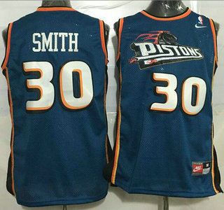 Men's Detroit Pistons #30 Joe Smith Teal Blue Hardwood Classics Soul Swingman Throwback Jersey