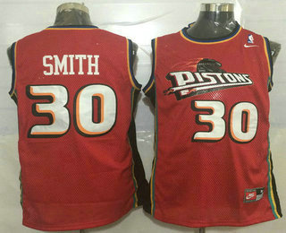 Men's Detroit Pistons #30 Joe Smith Red Hardwood Classics Soul Swingman Throwback Jersey