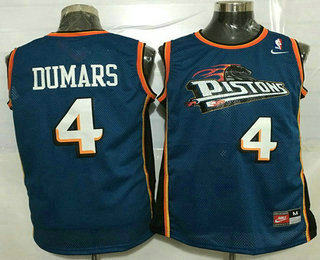 Men's Detroit Pistons #4 Joe Dumars Teal Blue Hardwood Classics Soul Swingman Throwback Jersey