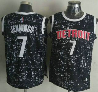 Men's Detroit Pistons #7 Brandon Jennings 2015 City Lights Black Swingman Jersey