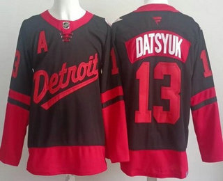 Men's Detroit Red Wings #13 Pavel Datsyuk Black 2025 Stadium Series Authentic Jersey