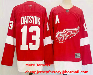 Men's Detroit Red Wings #13 Pavel Datsyuk Red Stitched Jersey