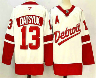 Men's Detroit Red Wings #13 Pavel Datsyuk White 2025 Stadium Series Stitched Jersey