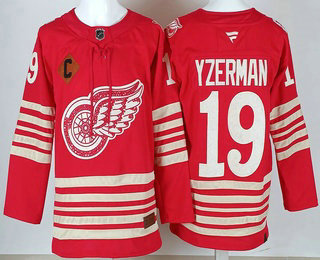 Men's Detroit Red Wings #19 Steve Yzerman Red Centennial Authentic Jersey
