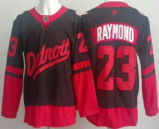 Men's Detroit Red Wings #23 Lucas Raymond Black 2025 Stadium Series Authentic Jersey