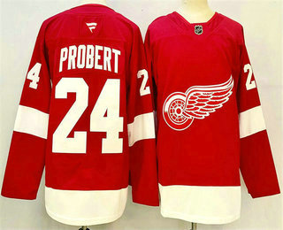 Men's Detroit Red Wings #24 Bob Probert Red 2024 Stitched Jersey