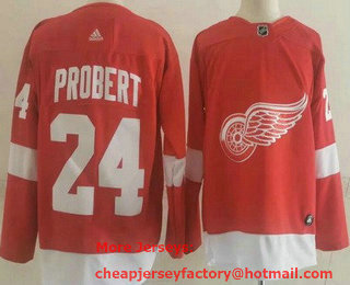 Men's Detroit Red Wings #24 Bob Probert Red Authentic Jersey
