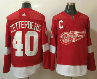 Men's Detroit Red Wings #40 Henrik Zetterberg Red Home 2017-2018 Hockey Stitched NHL Jersey
