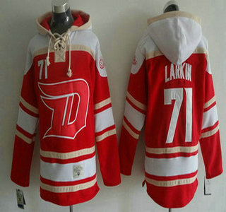 Men's Detroit Red Wings #71 Dylan Larkin Old Time Hockey 2016 Stadium Series Red Hoodie