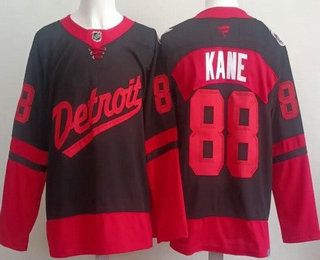 Men's Detroit Red Wings #88 Patrick Kane Black 2025 Stadium Series Authentic Jersey