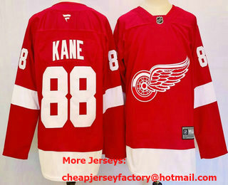 Men's Detroit Red Wings #88 Patrick Kane Red 2024 Stitched Jersey