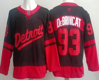 Men's Detroit Red Wings #93 Alex DeBrincat Black 2025 Stadium Series Authentic Jersey
