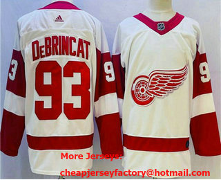 Men's Detroit Red Wings #93 Alex DeBrincat White Adidas NHL Jersey