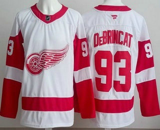 Men's Detroit Red Wings #93 Alex DeBrincat White Authentic Jersey