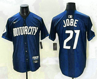 Men's Detroit Tigers #27 Trey Sweeney 2024 Navy City Connect Cool Base Limited Stitched Jersey