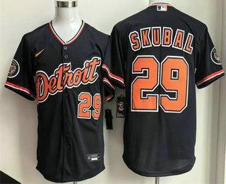 Men's Detroit Tigers #29 Tarik Skubal Navy Limited Jersey