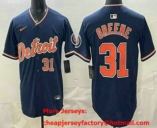Men's Detroit Tigers #31 Riley Greene Navy Limited Jersey
