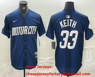 Men's Detroit Tigers #33 Colt Keith 2024 Navy City Connect Cool Base Limited Stitched Jersey