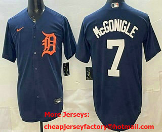 Men's Detroit Tigers #7 Kevin McGonigle avy Alternate Limited Jersey