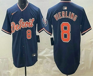 Men's Detroit Tigers #8 Matt Vierling Navy Limited Jersey