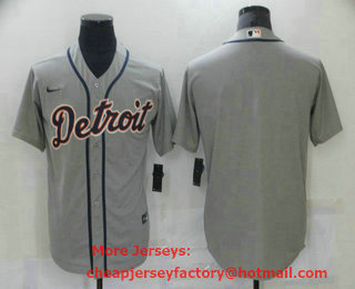 Men's Detroit Tigers Blank Grey Stitched MLB Cool Base Nike Jersey