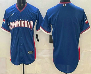 Men's Dominican Republic Big Logo Royal 2026 World Baseball Classic Cool Base Jersey