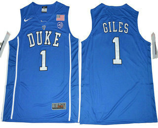 Men's Duke Blue Devils #1 Harry Giles Royal Blue College Basketball Nike Swingman Stitched 2017 NCAA Jersey