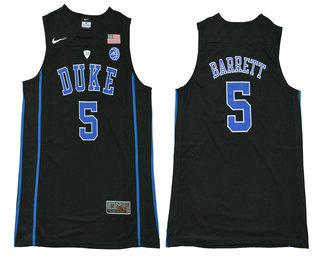 Men's Duke Blue Devils #5 R.J. Barrett V Neck Black 2017 College Basketball Nike Swingman Jersey