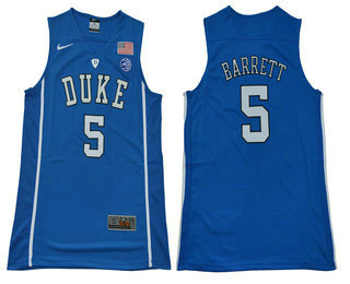 Men's Duke Blue Devils #5 R.J. Barrett V Neck Royal Blue 2017 College Basketball Nike Swingman Jersey