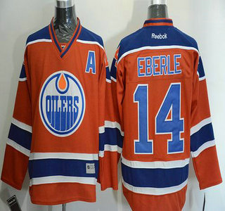 Men's Edmonton Oilers #14 Jordan Eberle 2015 Orange Jersey