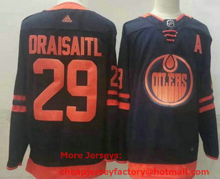 Men's Edmonton Oilers #29 Leon Draisaitl Navy 50th Anniversary Jersey