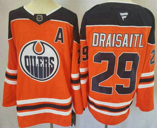 Men's Edmonton Oilers #29 Leon Draisaitl Orange Authentic Jersey