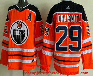 Men's Edmonton Oilers #29 Leon Draisaitl Orange Authentic Jersey