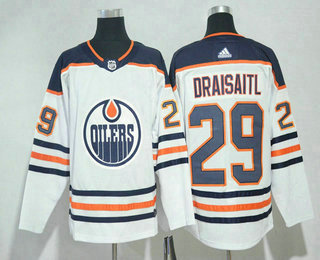 Men's Edmonton Oilers #29 Leon Draisaitl White 2017-2018 Hockey Stitched NHL Jersey