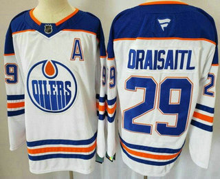 Men's Edmonton Oilers #29 Leon Draisaitl White Authentic Jersey