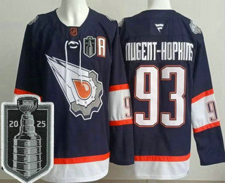 Men's Edmonton Oilers #93 Nugent Hopkins Wayne Navy Alternate 2025 Stanley Cup Final Authentic Jersey